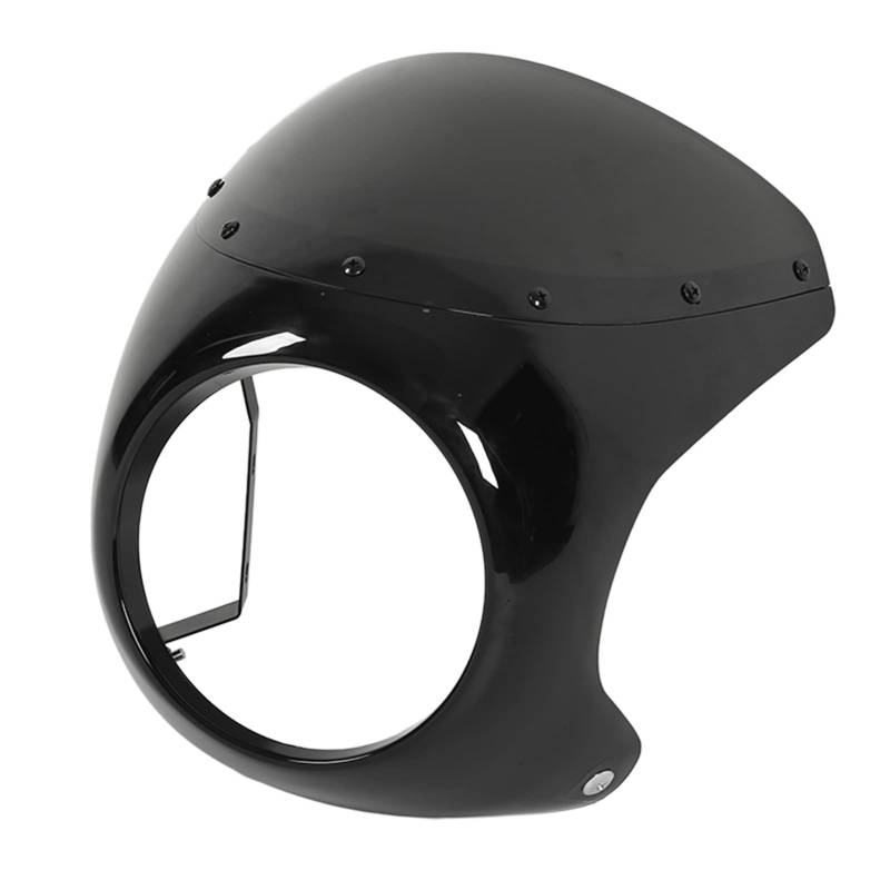 AMONIDA Motorrad-Scheinwerferverkleidung, Universelle Alterungsbeständige Scheinwerfer-Verkleidungsabdeckung 178 Mm 7 Zoll für Runde Moto-Scheinwerfer (Glänzend schwarz) von Lupsty