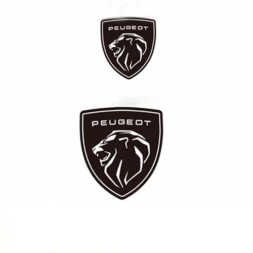Emblem Auto Aufkleber für Peugeot 308 408 508 4008 2008 5008, 3D Emblem Aufkleber Auto Sticker Metall ABS Side Logo Heck Logo Tür Aufkleber Zubehör,A Black-60 * 67MM+90 * 100MM von Lupsty