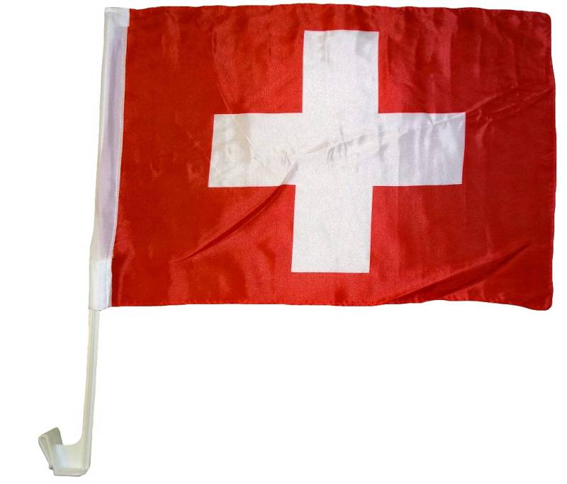 NFP 1 x Autofahne Autoflagge 45 x 30 Schweiz Auto Fahne Fahnen Flagge Flaggen EM 2016 mit Halterung von Lupsty