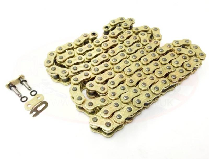 Strapazierfähige Motorradkette mit O-Ring, goldfarben, 530-112 Glieder von Lupsty