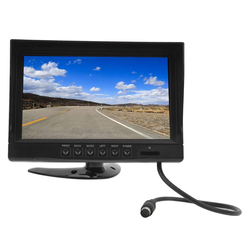 Rückfahrkamera-Monitor, 9 Zoll IPS-Bildschirm 4-Wege-Videoeingang Digitaler Rückfahrkamera-Monitor 180 Grad Einstellbarer Rückfahranzeige für Lkw, Wohnmobil, Transporter, Anhänger von Luqeeg