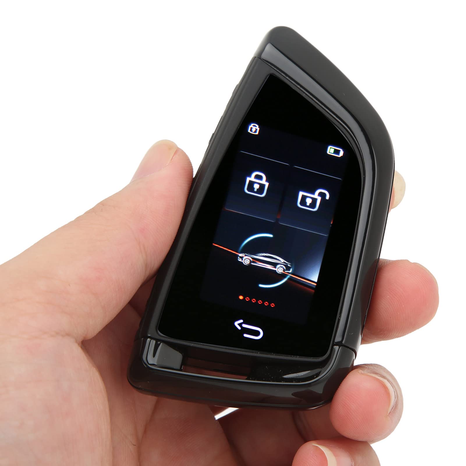 Smart Remote Autoschlüssel, Smart Key Fob mit LCD Bildschirm, Keyless Entry Auto Lock Schlüsselanhänger, Universal Car Key Fob Ersatz für One Click Start Car (Schwarz) von Luqeeg