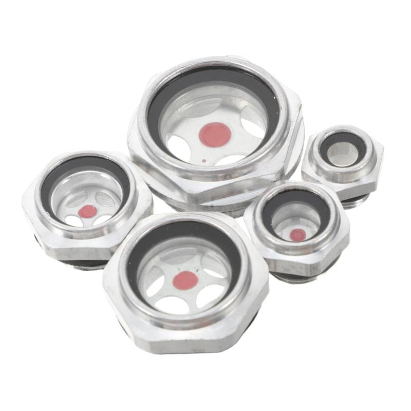 Lurrose 5 Stück Ölstandsschauglas Öl für Druckluftwerkzeuge luftkompressor teile luftkompressor armaturen Kompressorarmaturen Aluminiumlegierung Silver von Lurrose