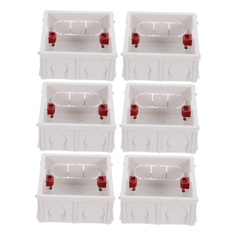 Lurrose 6Er-Packung Sockelbox schalten Vielseitig Auslauf Pflicht grau Kabelmanagement Steckdosen wetterfeste Abdeckung Lichtschalter Dimmer Elektrik Power Outlet PVC Weiß von Lurrose