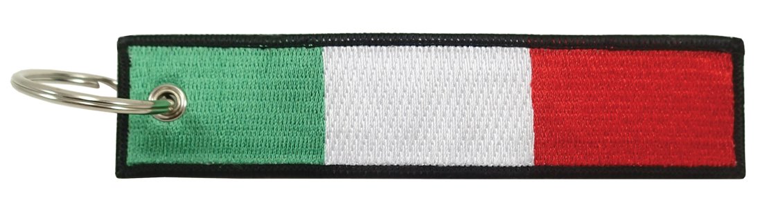 Italien Flagge Schlüsselanhänger, 100% bestickt von Luso