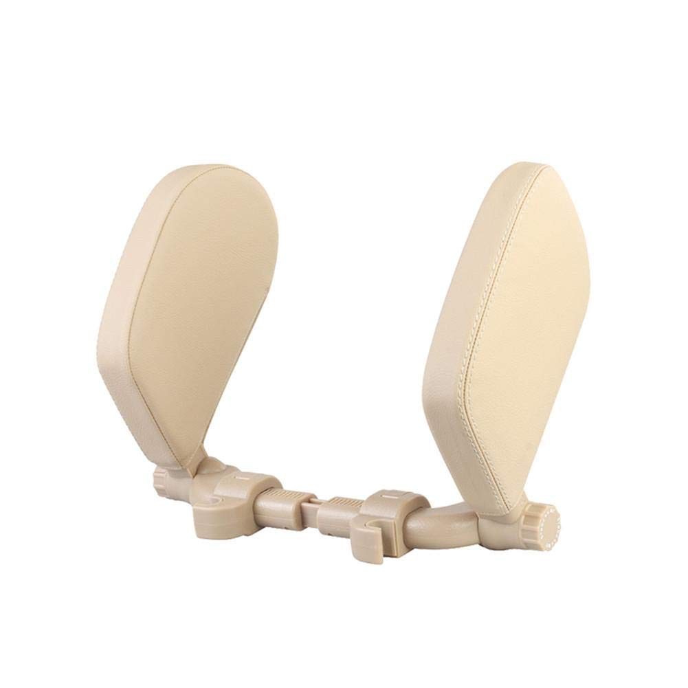 Autositz Kopfstütze Nackenstütze Kissen, mit Teleskopstange und Schiebebaren Clips, Seitliches Kopfstützkissen aus Leder für Kinder Erwachsene (D) von LuukUP
