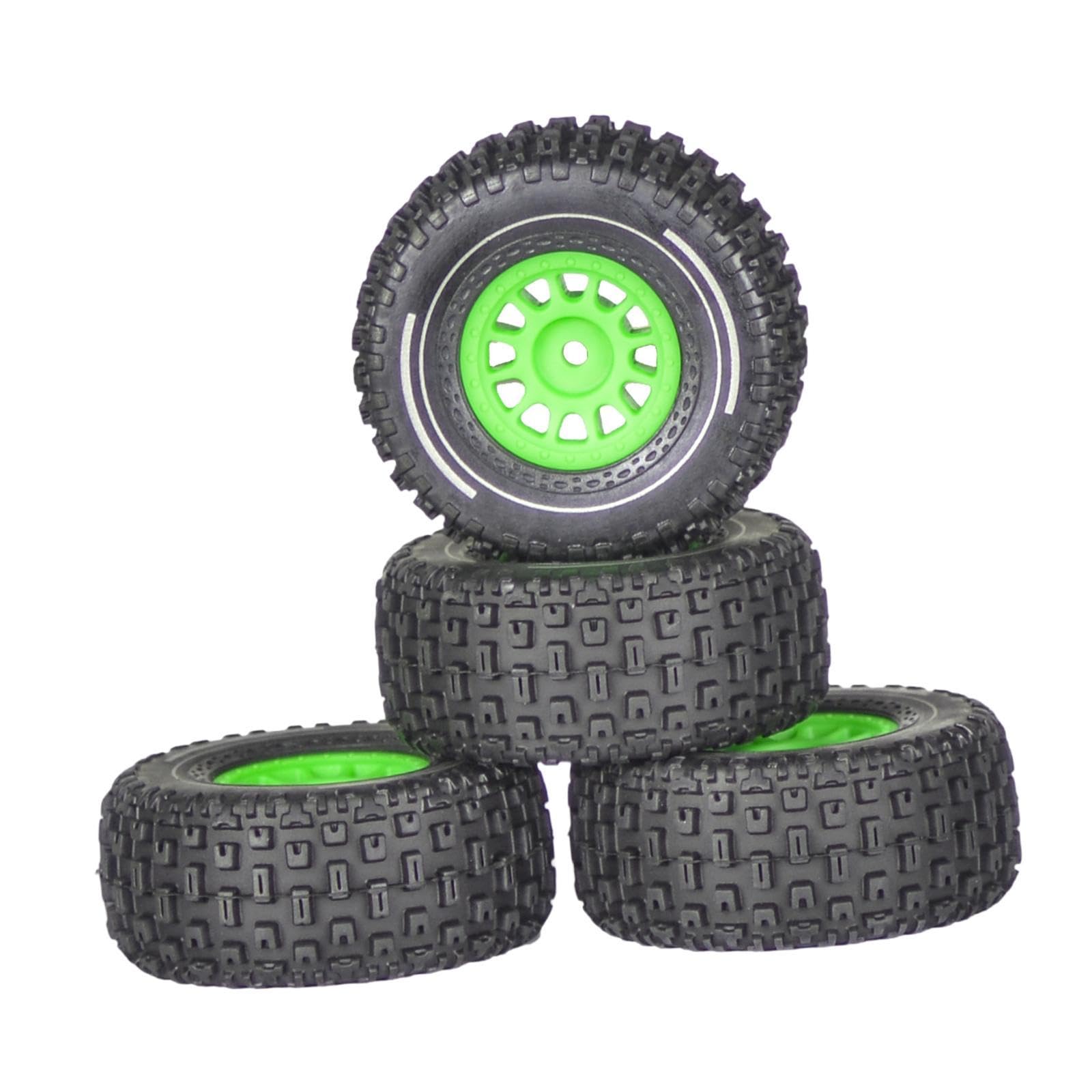 Luwecf 4 Stück 1/14 RC Autoräder Und Reifen Zubehör Robuste Professionelle Ersatzteile Direkter Ersatz für RC Autoteile, GrÜn Luwecf 4 Stück 1/14 RC Autoräder Und Reifen Zubehör Robuste Professionelle Ersatzteile Direkter Ersatz für RC Autoteile, GrÜn von Luwecf