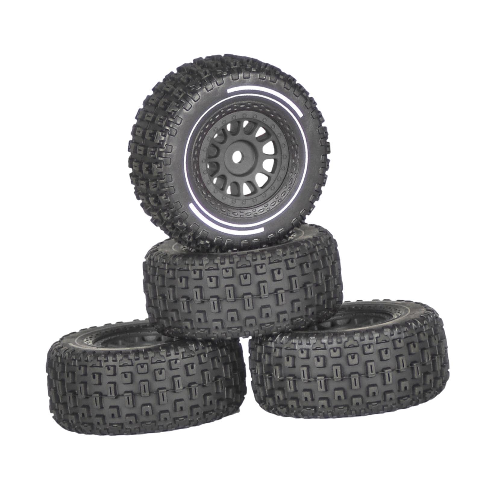 Luwecf 4 Stück 1/14 RC Autoräder Und Reifen Zubehör Robuste Professionelle Ersatzteile Direkter Ersatz für RC Autoteile, Schwarz Luwecf 4 Stück 1/14 RC Autoräder Und Reifen Zubehör Robuste Professionelle Ersatzteile Direkter Ersatz für RC Autoteile, Schwarz von Luwecf