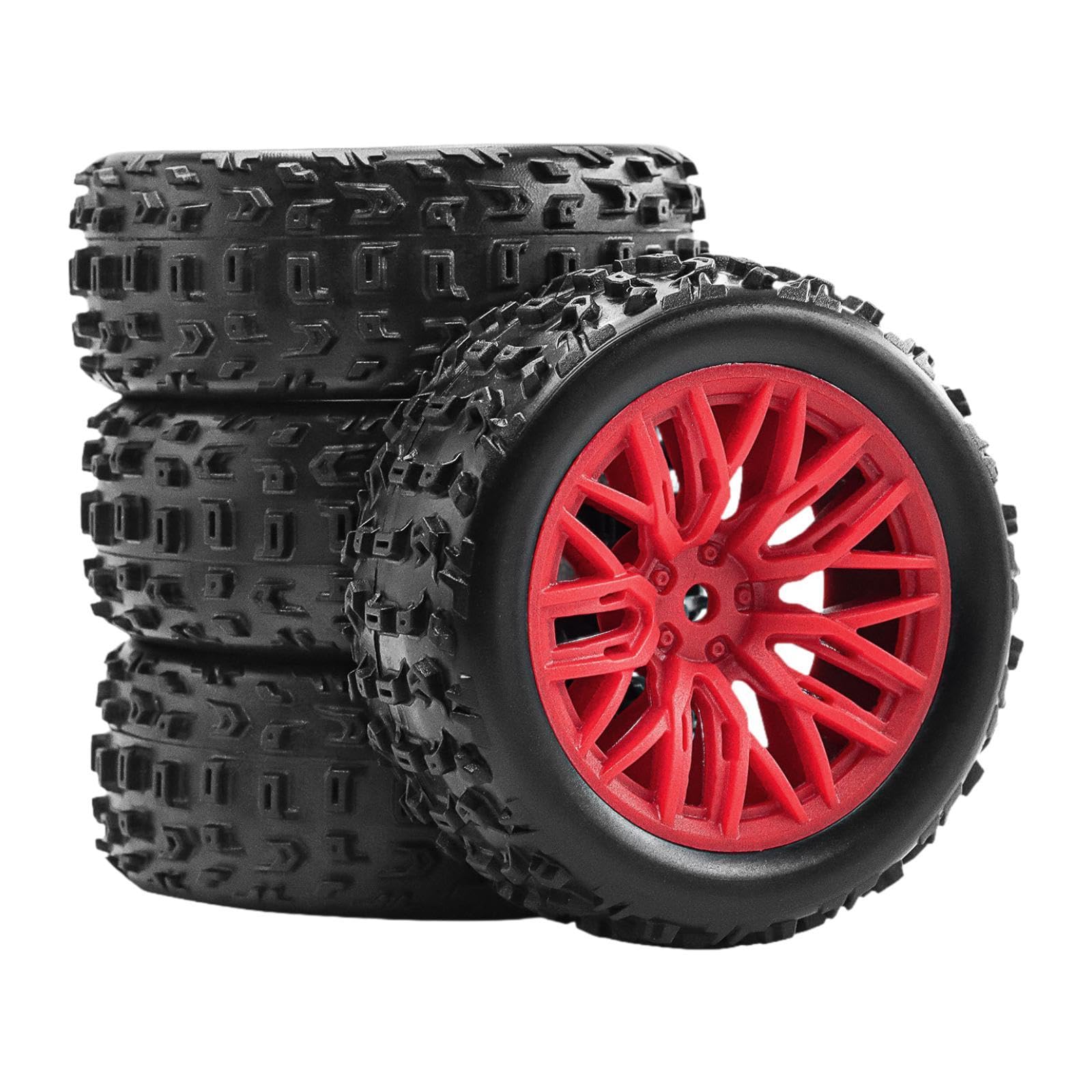 Luwecf 4 Stück 1/18 RC Autoräder Und Reifen, Ersatz, Tragbar, Ersatzteile, Professionelles Zubehör, RC Autoteil, Rot Luwecf 4 Stück 1/18 RC Autoräder Und Reifen, Ersatz, Tragbar, Ersatzteile, Professionelles Zubehör, RC Autoteil, Rot von Luwecf