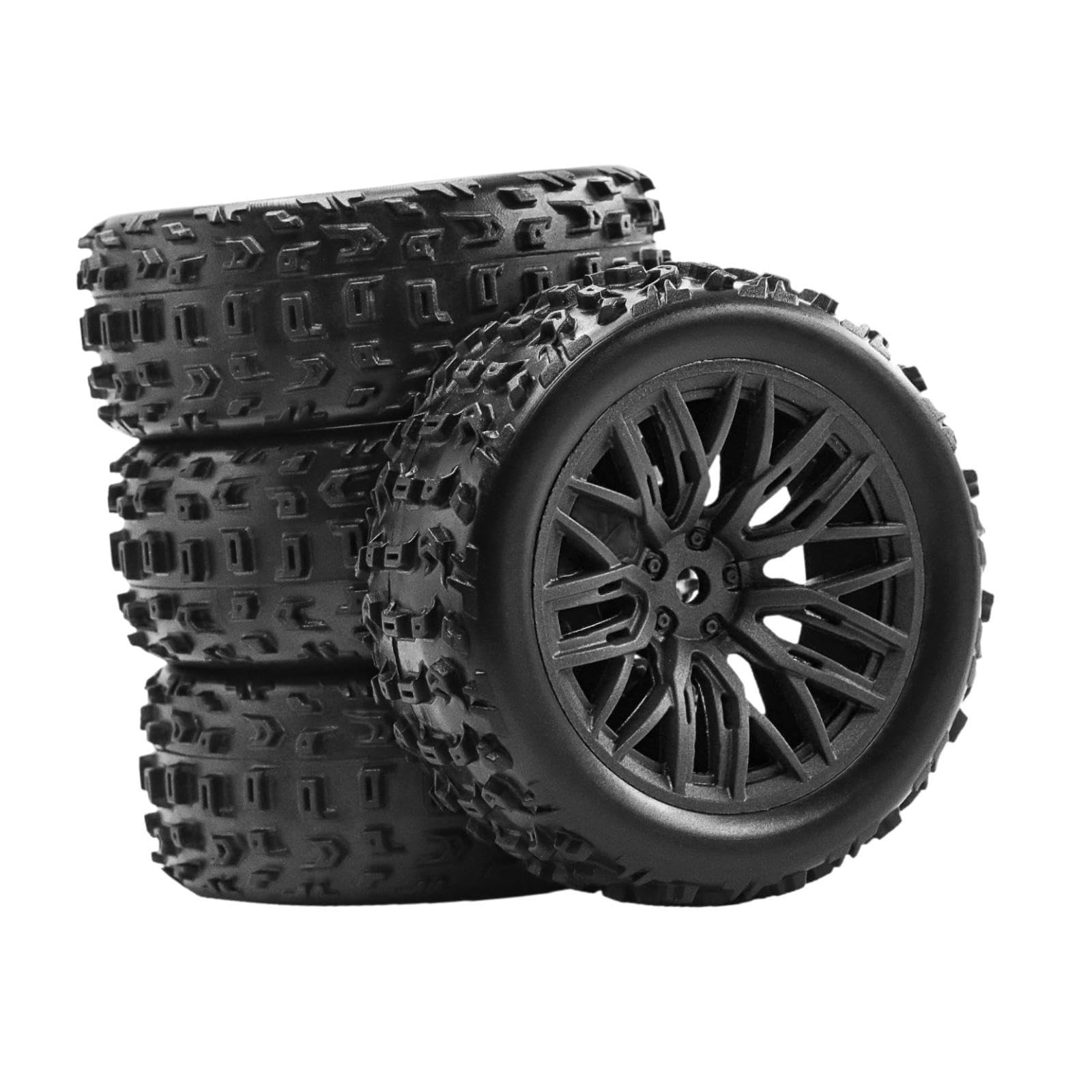 Luwecf 4 Stück 1/18 RC Autoräder Und Reifen, Ersatz, Tragbar, Ersatzteile, Professionelles Zubehör, RC Autoteil, Schwarz Luwecf 4 Stück 1/18 RC Autoräder Und Reifen, Ersatz, Tragbar, Ersatzteile, Professionelles Zubehör, RC Autoteil, Schwarz von Luwecf