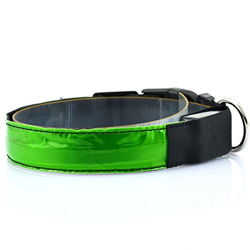 Led Nylon Flashing Hundehalsband helle helle Nacht gl¨¹hender Sicherheits wasserdichtes reflektierendes Licht emittierende mit Schnalle von Luwu-Store