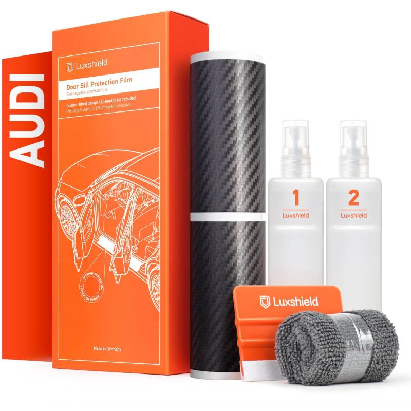 Luxshield Auto Einstiegsleisten Schutz für Audi Q4 e-tron F4 I 2021-2025 - Schutzfolie Autotür Zubehör Zierleisten Lackschutzfolie Carbon Schwarz von Luxshield
