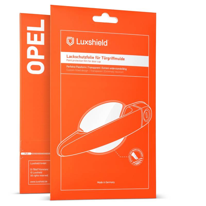 Luxshield Auto Türgriff Schutzfolie Griffmulde für Opel Corsa F I 2019-2025 - Kratzschutz, Lackschutzfolie - Transparent glänzend von Luxshield