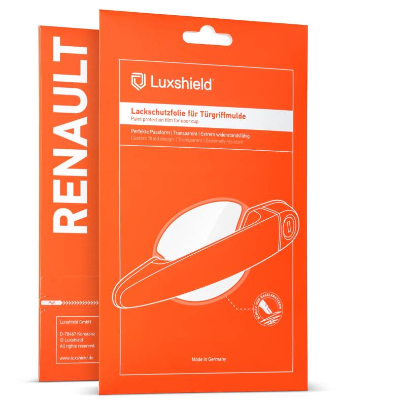 Luxshield Auto Türgriff Schutzfolie Griffmulde für Renault Kangoo 3 (III) I 2021-2025 - Kratzschutz, Lackschutzfolie - Transparent glänzend von Luxshield