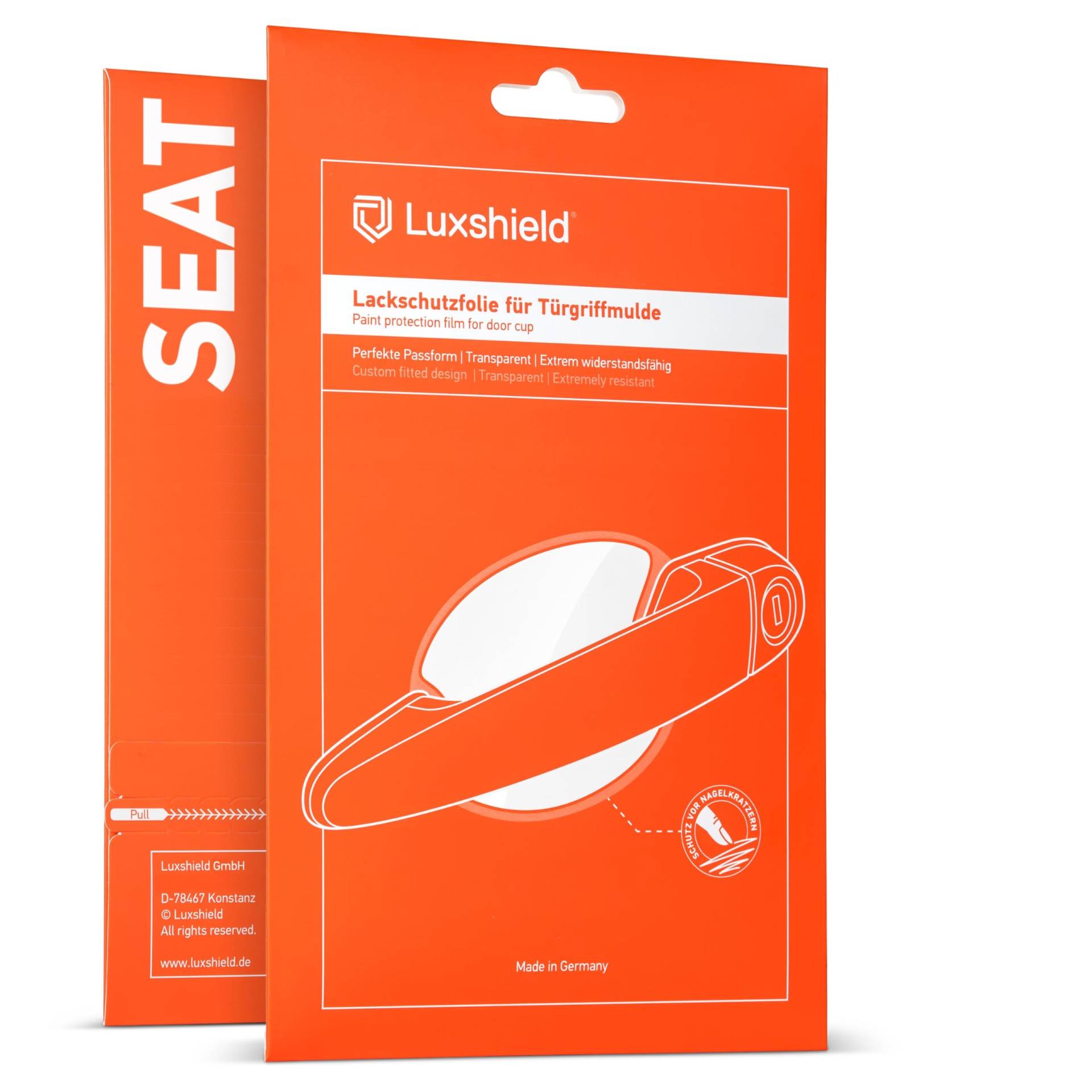 Luxshield Auto Türgriff Schutzfolie Griffmulde für Seat MII 5-Türer KF1 I 2012-2019 - Kratzschutz, Lackschutzfolie - Transparent glänzend von Luxshield