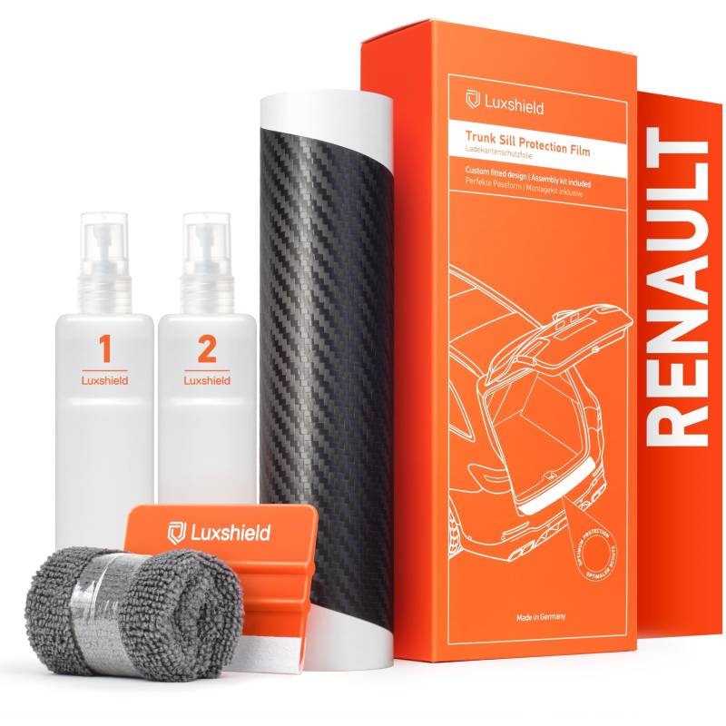 Luxshield Ladekantenschutz Folie für Renault Kangoo 3 (III) I 2021-2025 - Stoßstangenschutz, Kratzschutz, Lackschutzfolie - Carbon Schwarz von Luxshield