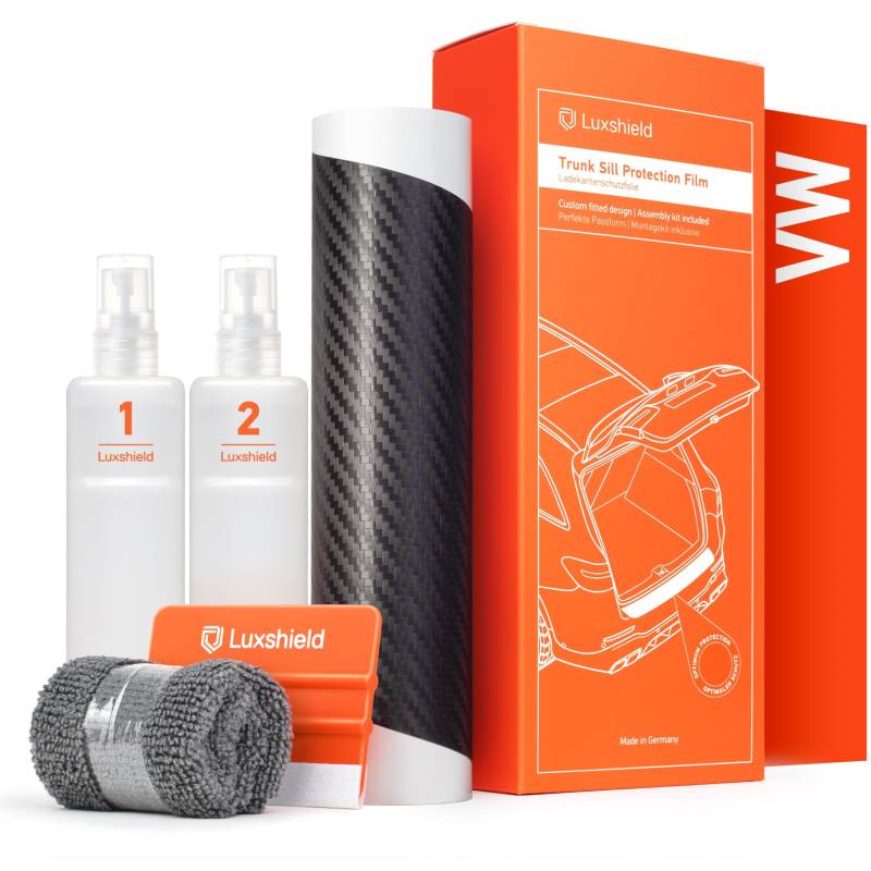 Luxshield Ladekantenschutz Folie für VW Passat Variant B8 3G I 2019-2024 - Stoßstangenschutz, Kratzschutz, Lackschutzfolie - Carbon Schwarz von Luxshield
