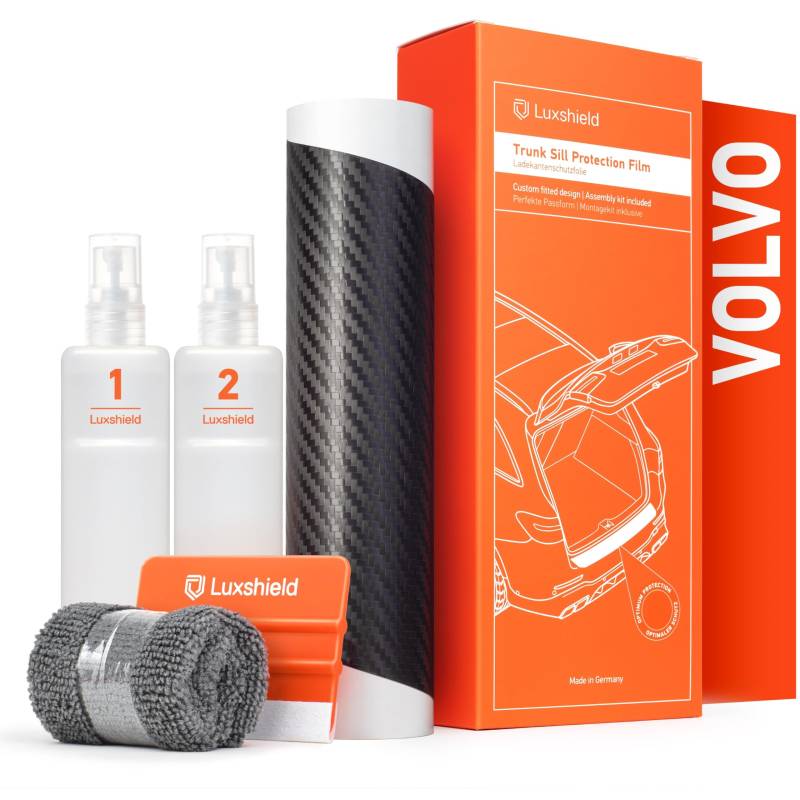 Luxshield Ladekantenschutz Folie für Volvo V90 2 (II) 235/236 I 2016-2025 - Stoßstangenschutz, Kratzschutz, Lackschutzfolie - Carbon Schwarz von Luxshield