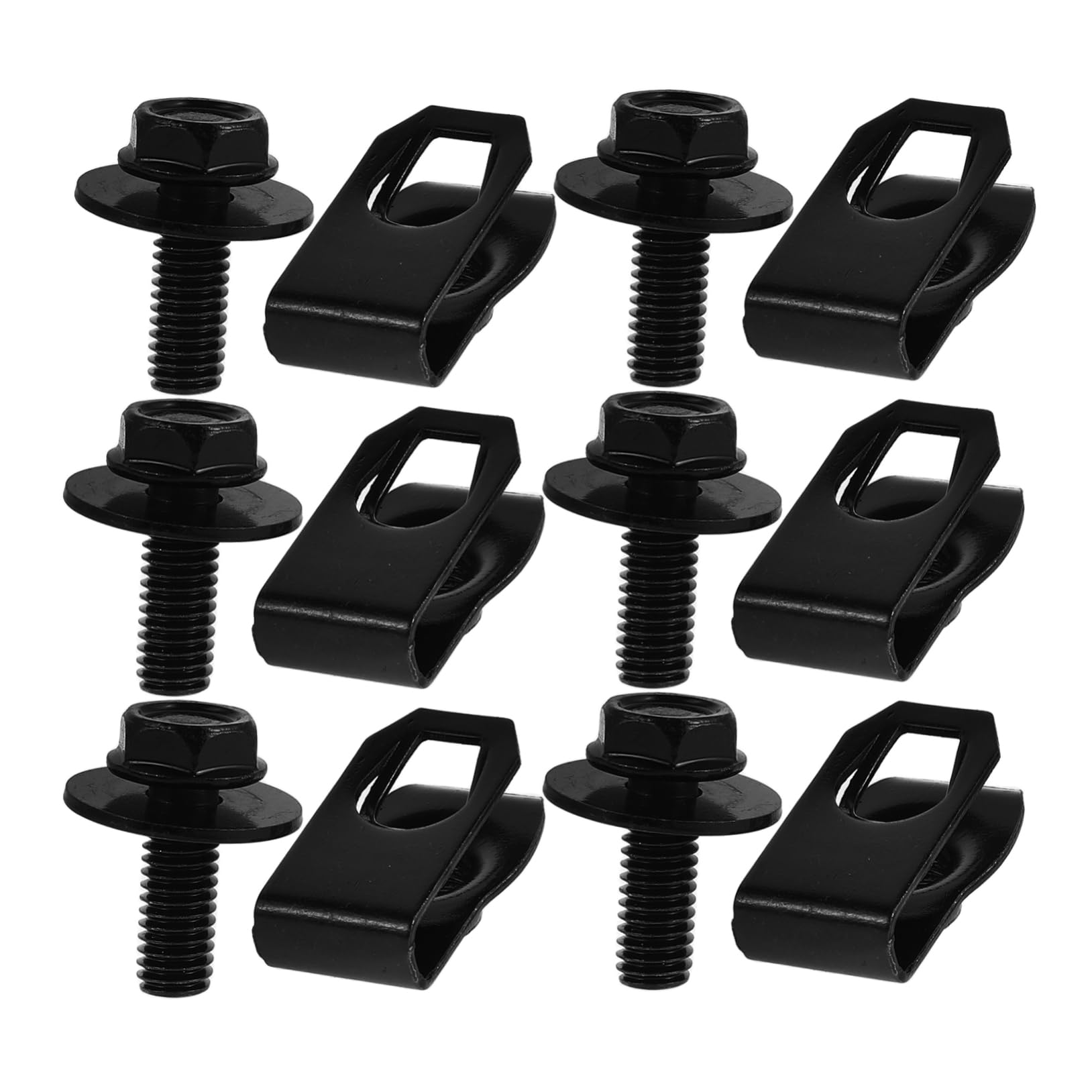Luxshiny 1 Satz Schrauben des Motorhaubenschutzes Auto-Halteklammern Stoßfänger Reparaturset du klipst Befestigungsclips für Motorabdeckungsclips U-Nut-Klemme Clip-Muttern Metall Schwarz von Luxshiny