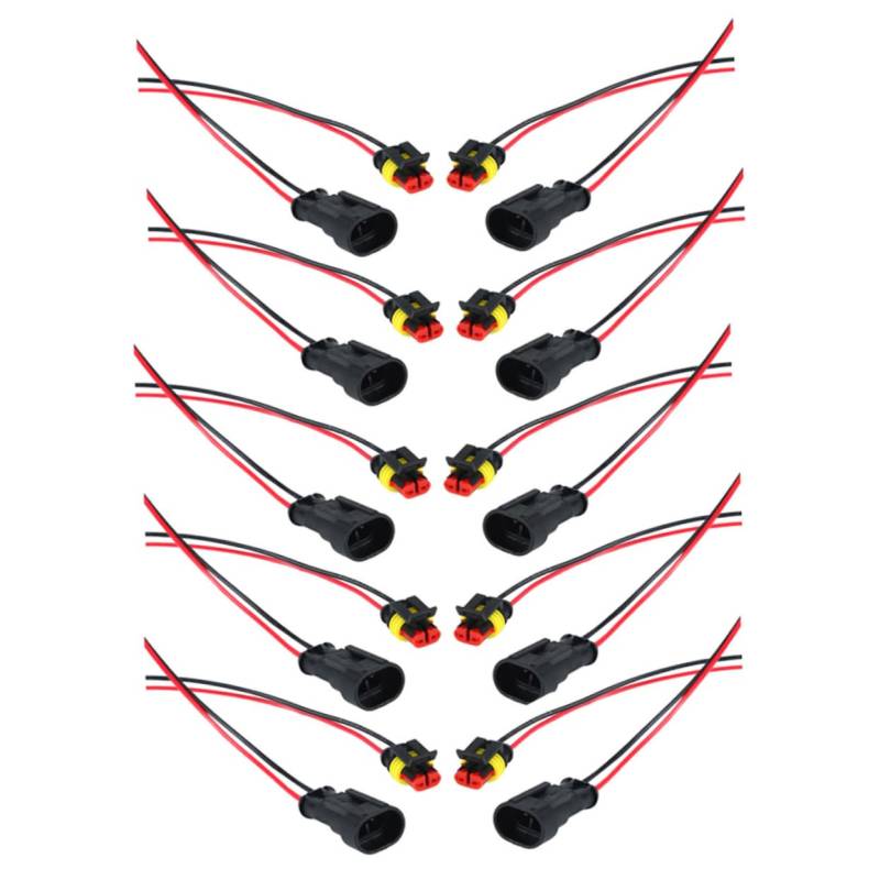 Luxshiny 12 Stück Wasserdichter Autostecker Kfz-kabeladapter Wetterfester Stecker Automatisches Verbindungskabel Pin-anschlüsse Schneller Kfz-verbindungsadapter Plastik von Luxshiny