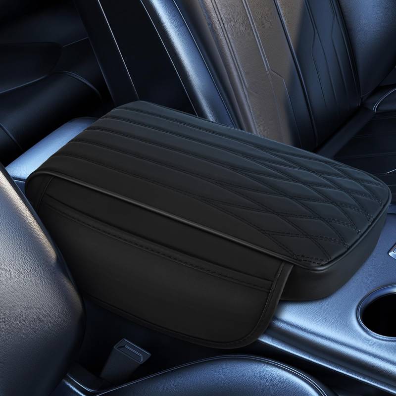Luxshiny Armlehnenmatte Armlehnenkissen Für Auto Innere Zubehör Unterlage Automatisches Armlehnenkissen Gepolsterter Bezug Für Die Autoarmlehne Automobil Schaum Leder Black von Luxshiny