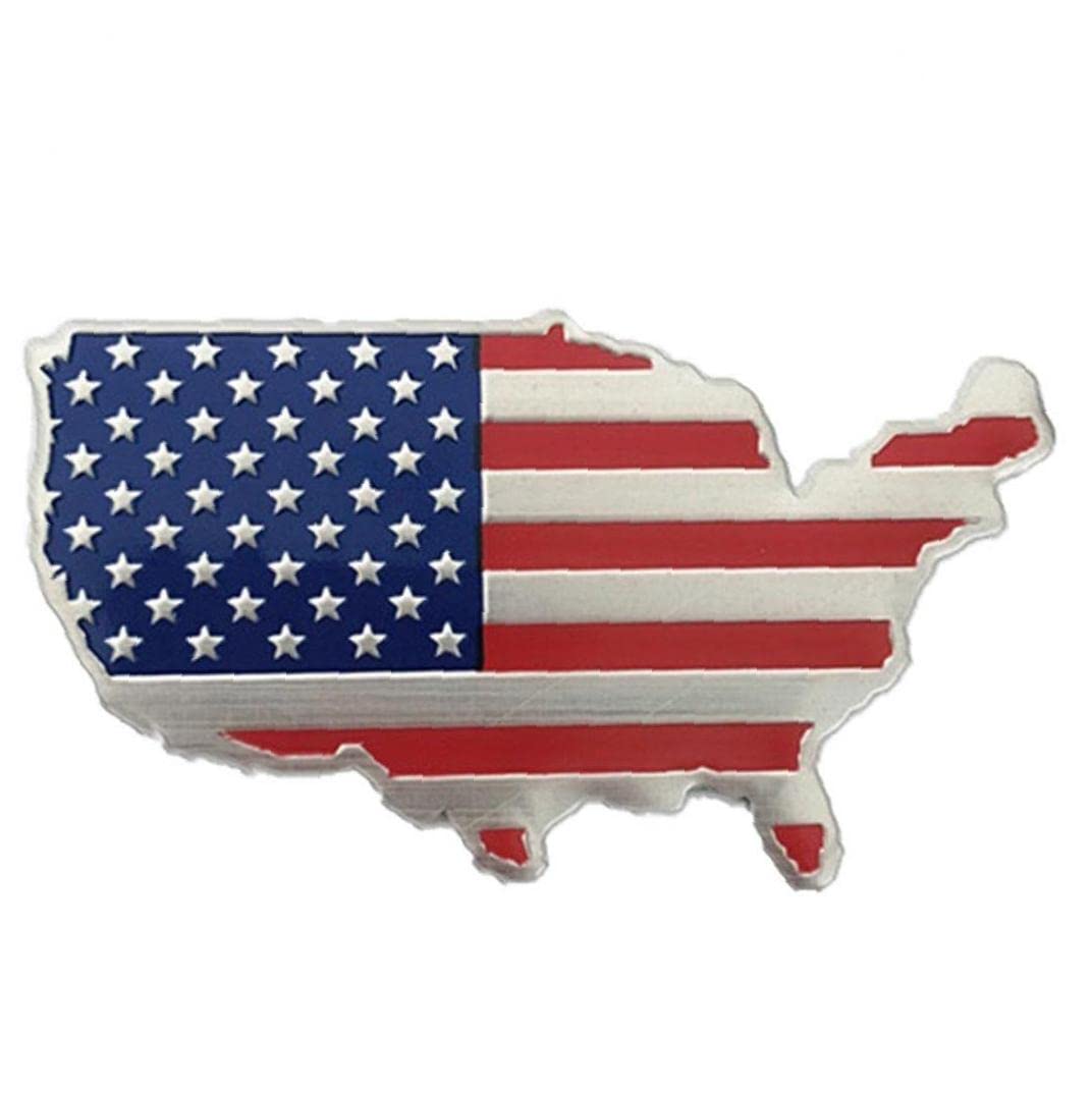 Amerikanische Karte Autoaufkleber, Metall Us Map-Emblem 4. Von Juli LKW-stoßfänger-Fenster-Aufkleber Patriotischer Aufkleber Für Fahrzeug von Luxylei