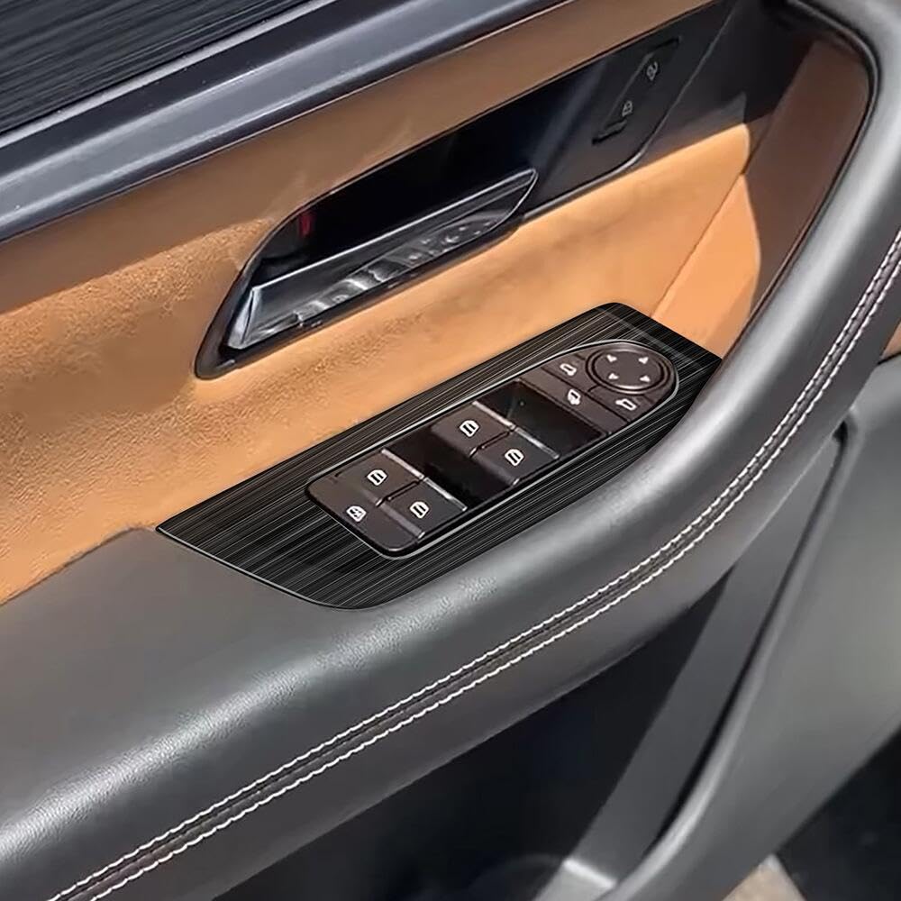 Luyhok Auto-Tür-Fenster-Glasheber-Tasten-Panel-Abdeckung, passend für Mazda CX-60 2022 2023 2024, Edelstahl-Zubehör, ABS-Glas-Liftschalter-Rahmen (Glas-Lift-Panel) von Luyhok