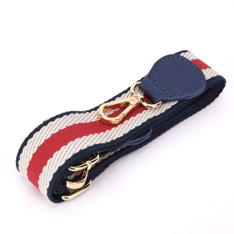 Lwuey Verstellbarer Schultergurt Breit 3.8cm, Bunt Geflochtener Schultergurt Ersatzgurt für Handtaschen Crossbody Taschen Tragegurt Längen 84cm zu 130cm für Canvas Leder Stofftaschen dunkelblau rot von Lwuey