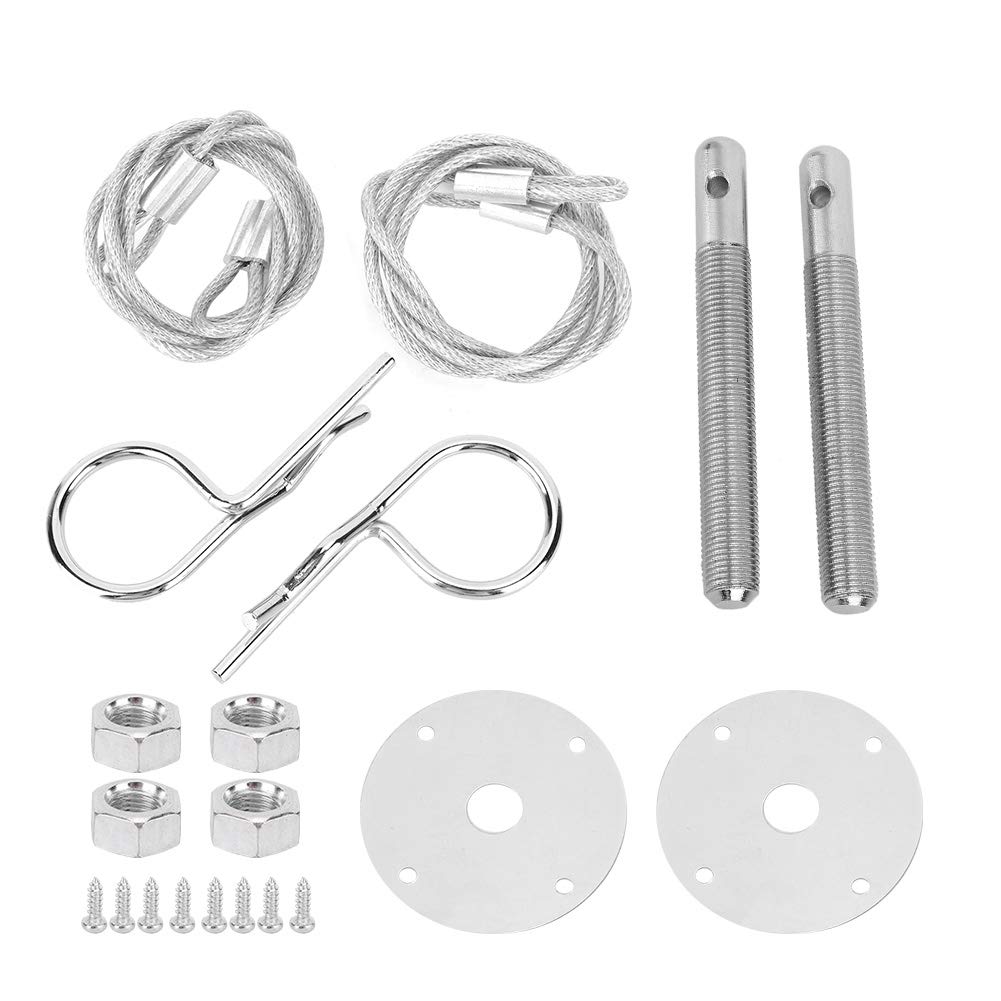 Lwuey Motorhauben Verschluss Clip Set, Universal Autohauben Edelstahl Motorhaubenstifte Schnellverschluss Gewindestift Verriegelung Für Racing Sport Car Auto Modifiziertes Zubehör Hood Pin Lock Kit von Lwuey