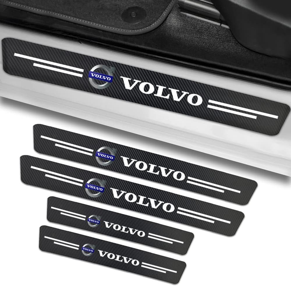4 Stück Auto Einstiegsleisten für Volvo S90 S60 XC60 XC40 V40 V60 S60 S80,Kohlefaser Türschweller Schutz Tür Schritt Platte Abdeckung Schutzfolie Kratzfest Karosserie Anbauteile von LyTTuu