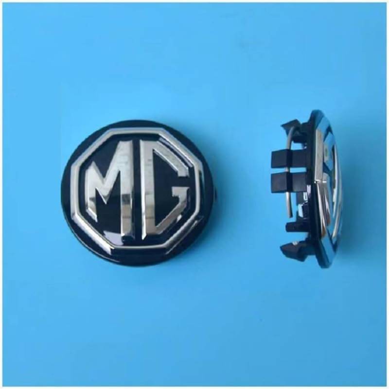 4 Stück Auto Radkappen für MG MG4 2022-2023, mit Auto Logo, Reifenmitte Abdeckung, Radaufkleber, Modifikation, Emblem, Styling Zubehör,Black-57mm von LyTTuu