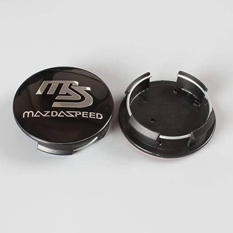 4 Stück Auto Radkappen für Mazda 2 3 5 6 MX5 MX30 CX3 CX30 CX30 CX5 60 mm, mit Auto Logo, Reifenmitte Abdeckung, Radaufkleber, Modifikation, Emblem, Styling Zubehör,Black von LyTTuu