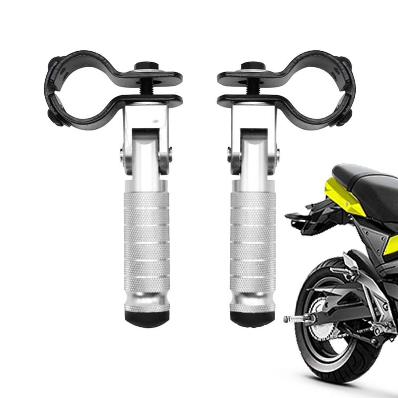 Motorrad-Fußrasten – klappbare hintere Fußrasten, 1 Paar | Rahmenfußstütze für Passagiere von Motorrädern, Fahrrädern, Rollern | Verstellbare und langlebige Motorrad-Fußrasten, einfache Installation von Lyricalist
