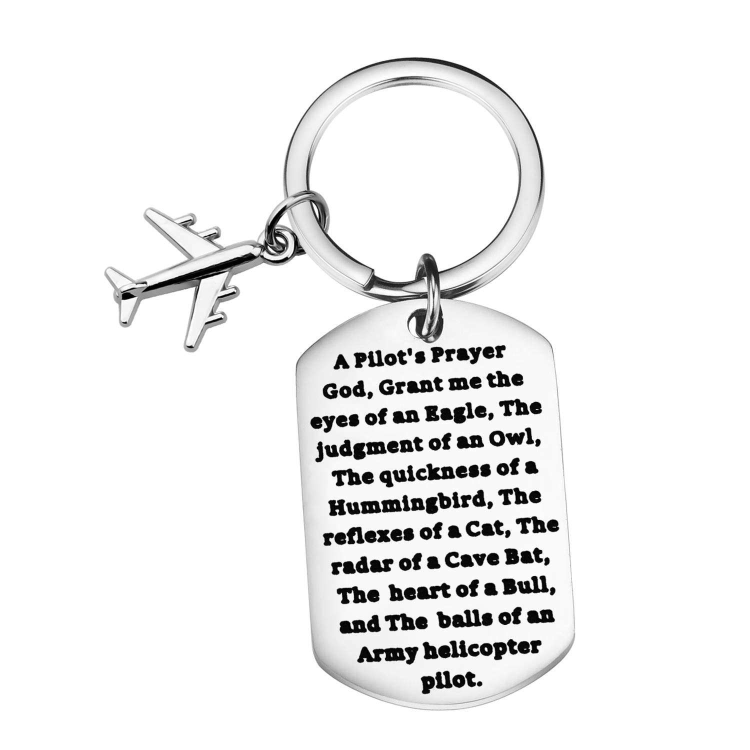 Lywjyb Birdgot Pilotengeschenk Pilotengebet Schlüsselanhänger Flugbegleiter Geschenk Hubschrauber Pilot Schlüsselanhänger, Lange, 1.57 * 0.98inch von Lywjyb Birdgot