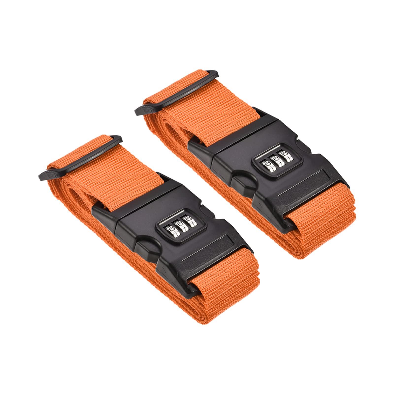 M METERXITY 2 Pack Gepäckgurte Kofferriemen- Reisen Kombination Sperre Einstellbar Reisegepäck Zubehör mit Schnalle Anwendung Reisekoffer (79x2 Orange) von M METERXITY