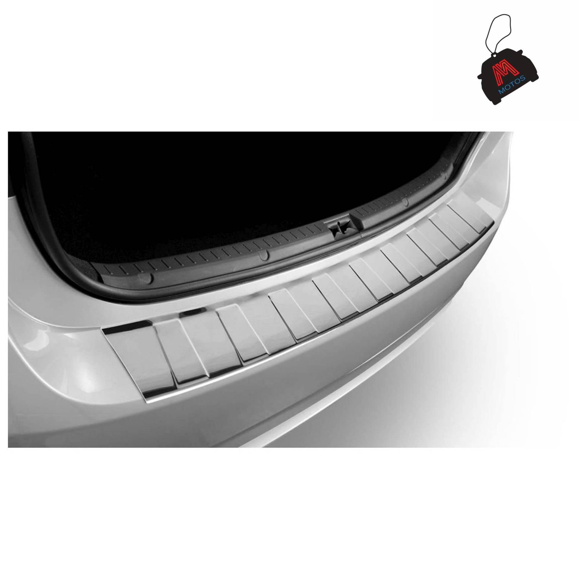 M MOTOS Glanz Edelstahl-Ladekantenschutz für Mazda 3 III BM 2013-2018 5 -türig. Erhöhter Fahrkomfort mit säurefesten Schwellerplatten - Kratzschutz von M MOTOS