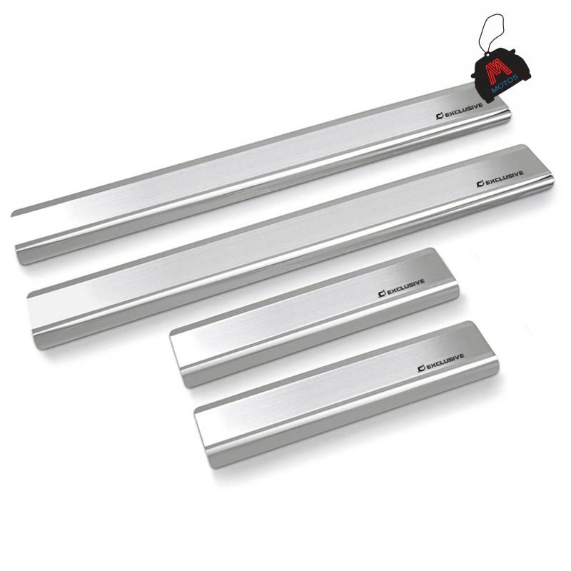 M MOTOS Satin Edelstahl-Einstiegsleisten für Jeep Grand Cherokee WK2 2010-…. 5 -türig. Erhöhter Fahrkomfort mit säurefesten Schwellerplatten - Kratzschutz von MOTOS