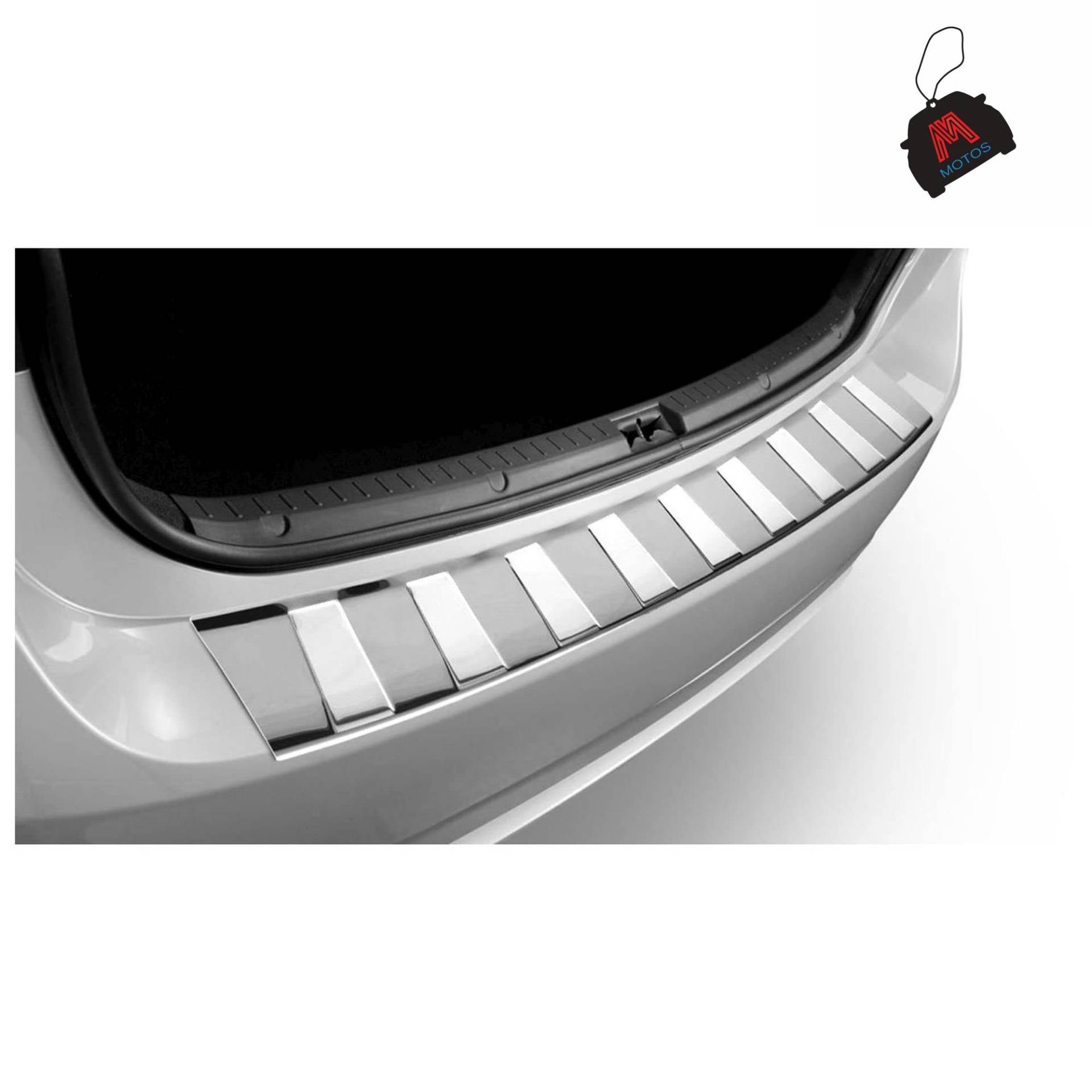 M MOTOS Satin Edelstahl-Ladekantenschutz für Nissan Note E12 Sport 2013 5 -türig. Erhöhter Fahrkomfort mit säurefesten Schwellerplatten - Kratzschutz von M MOTOS
