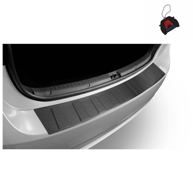 M MOTOS Satin Schwarz Edelstahl-Ladekantenschutz für Mazda 3 III BM 2013-2018 4 -türig. Erhöhter Fahrkomfort mit säurefesten Schwellerplatten - Kratzschutz von M MOTOS