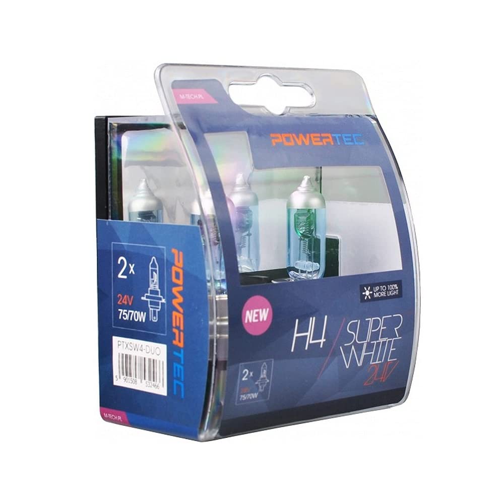 M-Tech Bombillas Halogenas H4 Superblancas Mtech 24V 70/75W M-Tech Bombillas Halogenas H4 Superblancas Mtech 24V 70/75W von M-Tech