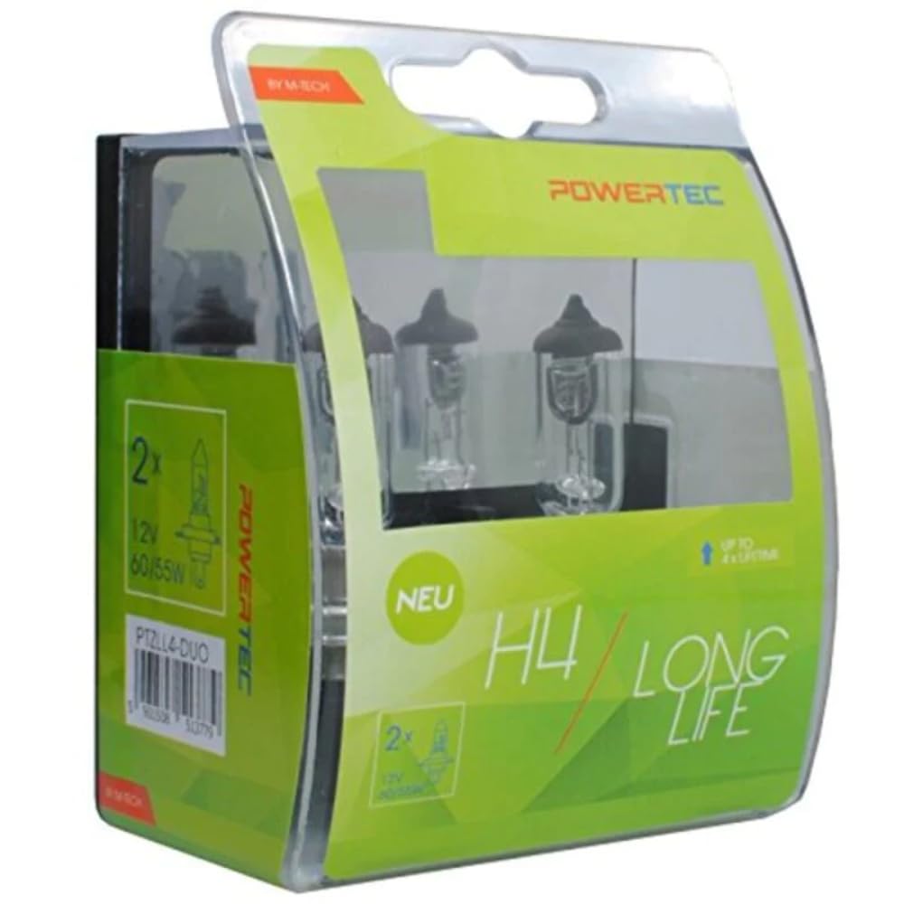 M-Tech PTZLL4-DUO H4 Halogen Birne 55 W Long Life, Anzahl 2 M-Tech PTZLL4-DUO H4 Halogen Birne 55 W Long Life, Anzahl 2 von M-Tech
