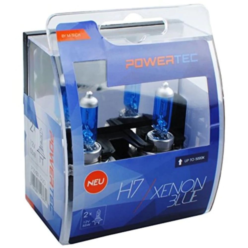 M-Tech PTZXB7-DUO H7 Xenon Optik Halogen Birne 55 W, Blau, Anzahl 2 von M-Tech