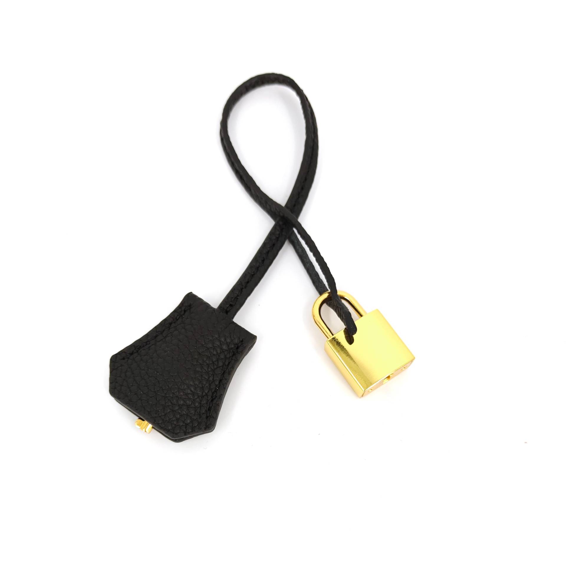 M-ioi-M Schlüsselanhänger aus echtem Leder, Glockenschlüsselhalter, Geldbörse, Schlüsselanhänger, Handtaschen-Zubehör, Ersatz, mit Vorhängeschloss, Vorhängeschloss in Schwarz und Gold, Small M-ioi-M Schlüsselanhänger aus echtem Leder, Glockenschlüsselhalter, Geldbörse, Schlüsselanhänger, Handtaschen-Zubehör, Ersatz, mit Vorhängeschloss, Vorhängeschloss in Schwarz und Gold, Small von M-ioi-M
