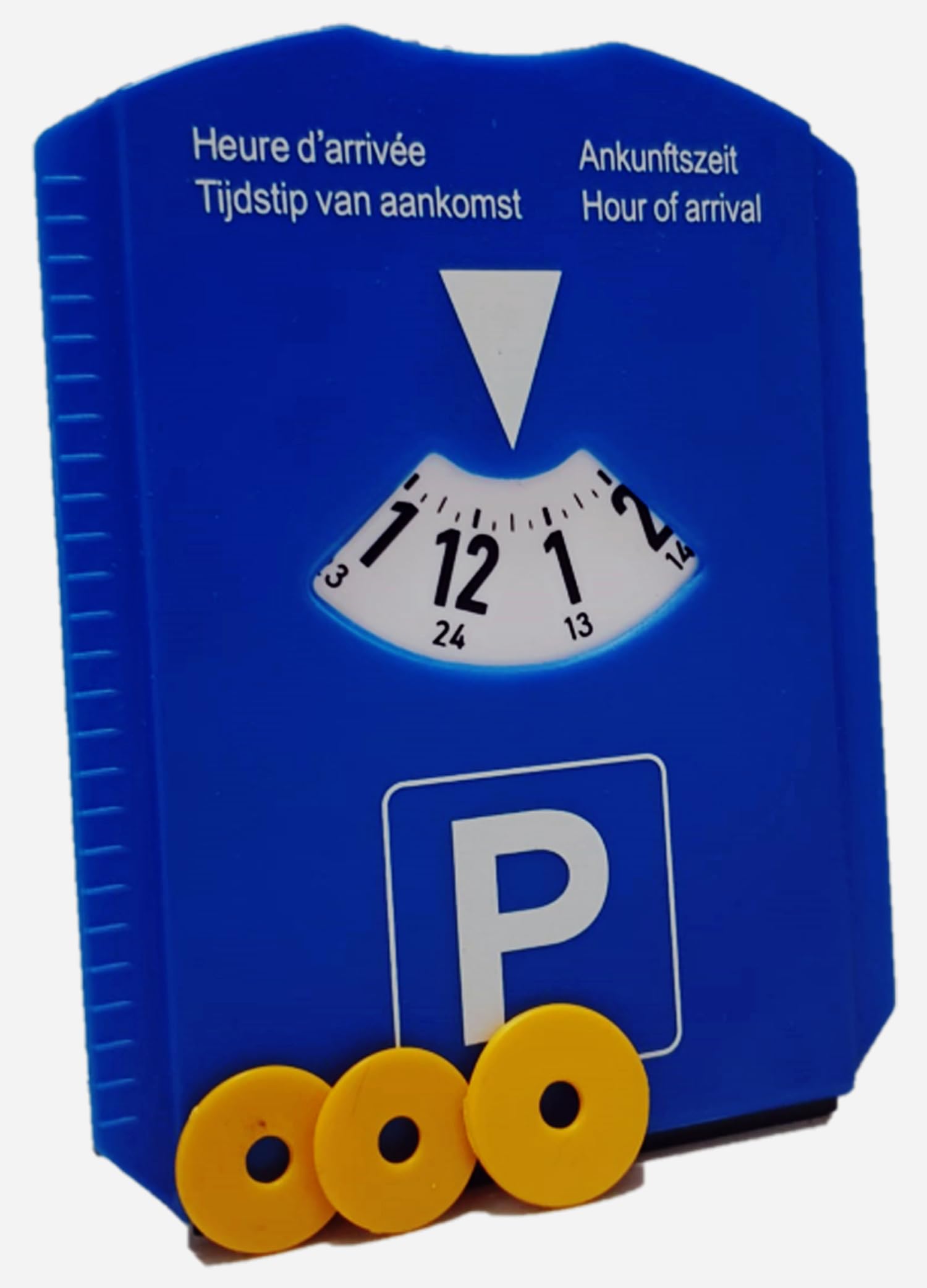 M&H-24 Parkscheibe Parkuhr Auto mit Eiskratzer und 3 Einkaufswagenchip - Parking Disc Parkscheiben Auto Motorrad Blau mit Europa Zulassung von M&H-24