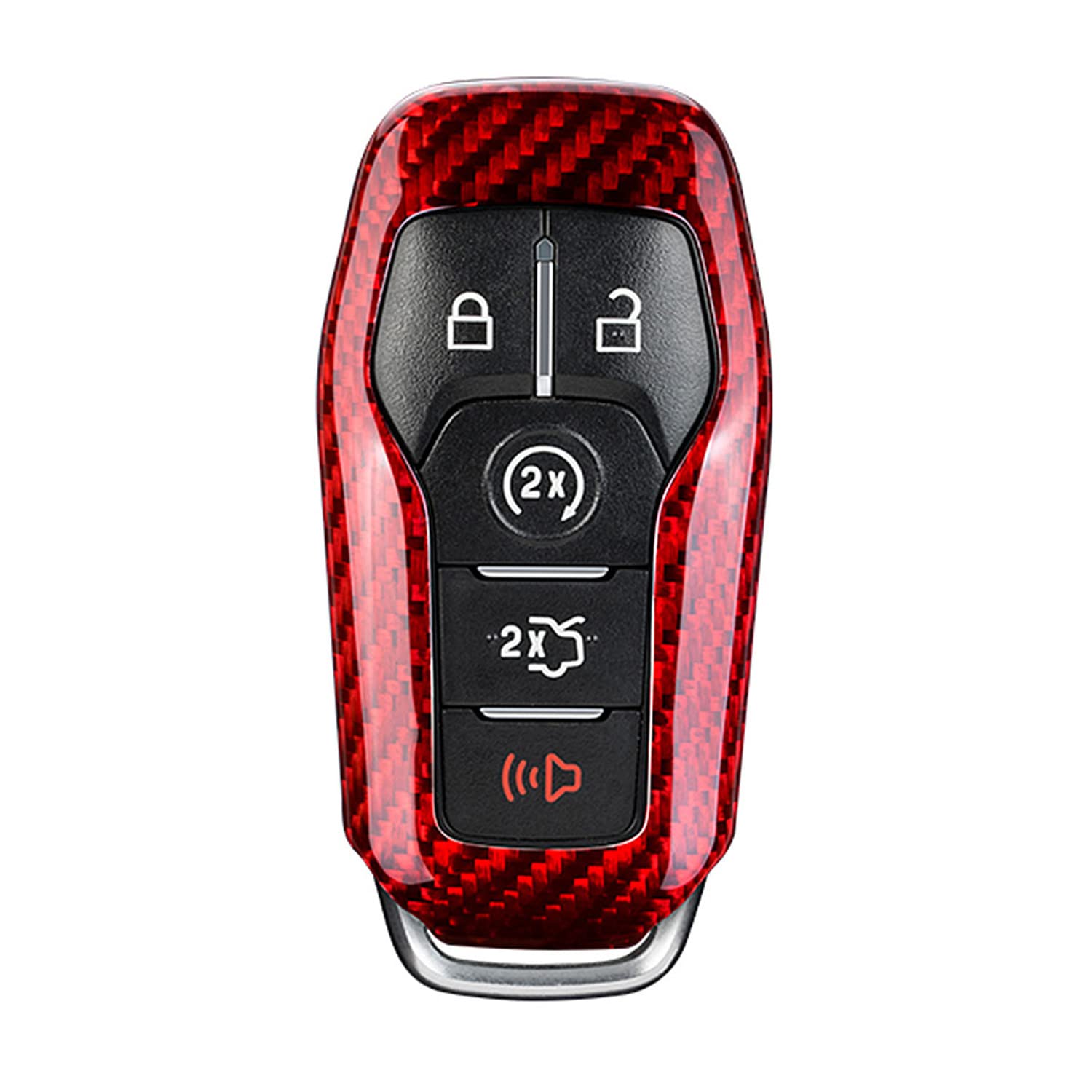 M.JVisun Echte Kohlefaser Abdeckung Fall Schlüsselgehäuse Für Ford Edge Explorer F-150 F-250 F-350 F-450 F-550 Fusion Mondeo Mustang Taurus Auto Schlüssel Schlüsselanhänger - Für 5 Tasten - Rot M.JVisun Echte Kohlefaser Abdeckung Fall Schlüsselgehäuse Für Ford Edge Explorer F-150 F-250 F-350 F-450 F-550 Fusion Mondeo Mustang Taurus Auto Schlüssel Schlüsselanhänger - Für 5 Tasten - Rot von M.JVisun