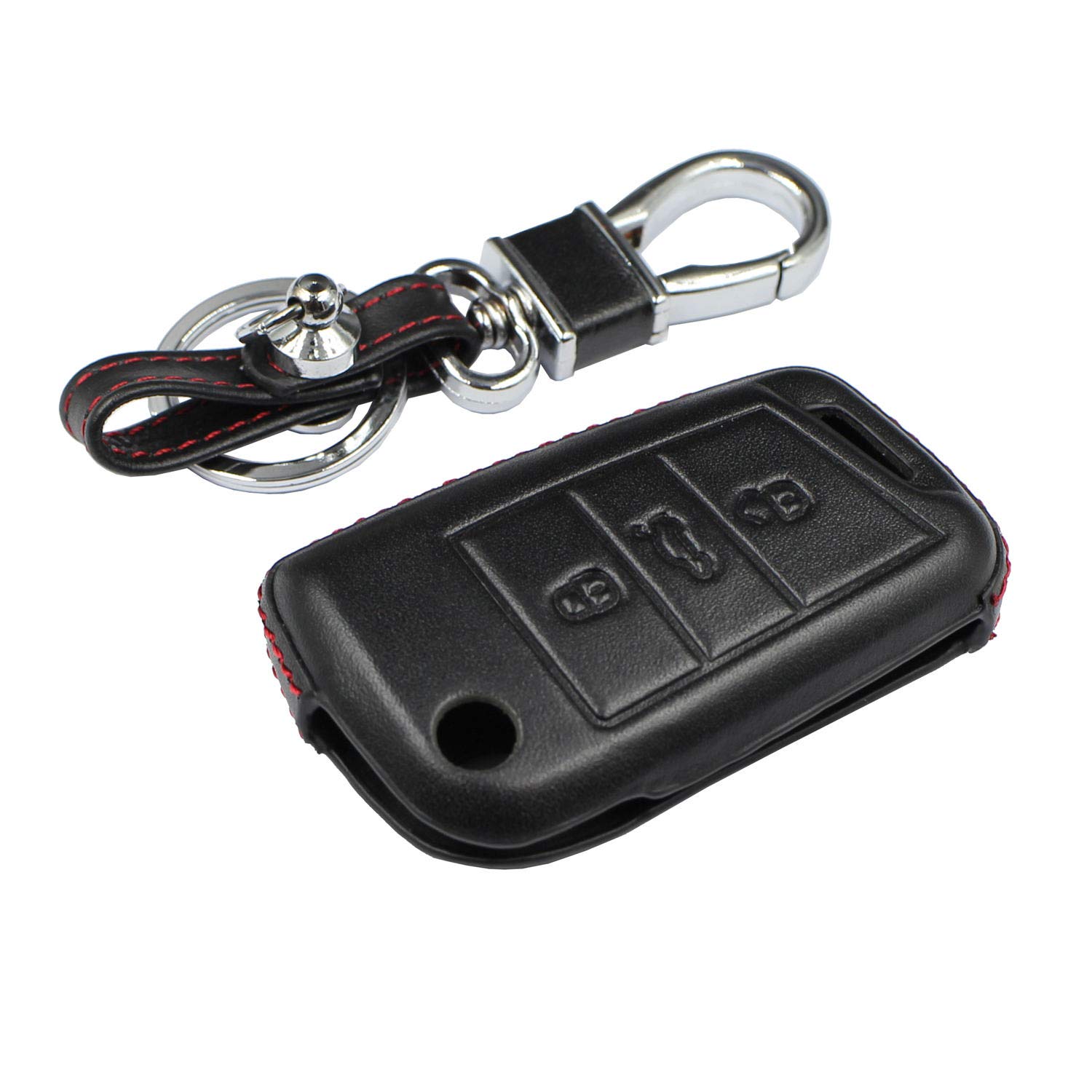 M.JVisun Echtes Leder Fall Abdeckung Für Volkswagen Atlas e-Golf Golf Jetta Lamando Polo Für Tiguan Für Touran L Schlüssel Autoschlüssel Mit Schlüsselanhänger - Leder - Schwarz M.JVisun Echtes Leder Fall Abdeckung Für Volkswagen Atlas e-Golf Golf Jetta Lamando Polo Für Tiguan Für Touran L Schlüssel Autoschlüssel Mit Schlüsselanhänger - Leder - Schwarz von M.JVisun