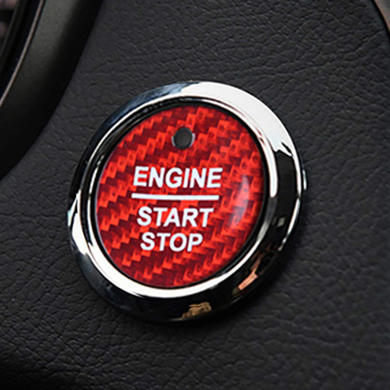 M.JVisun Kohlefaser EIN Knopf Start Taste Deckel Trimmen für Ford, Zündung Schalter Aufkleber für Ford Edge Escort Everest Explorer F-150 Focus Mondeo Taurus - Rot M.JVisun Kohlefaser EIN Knopf Start Taste Deckel Trimmen für Ford, Zündung Schalter Aufkleber für Ford Edge Escort Everest Explorer F-150 Focus Mondeo Taurus - Rot von M.JVisun