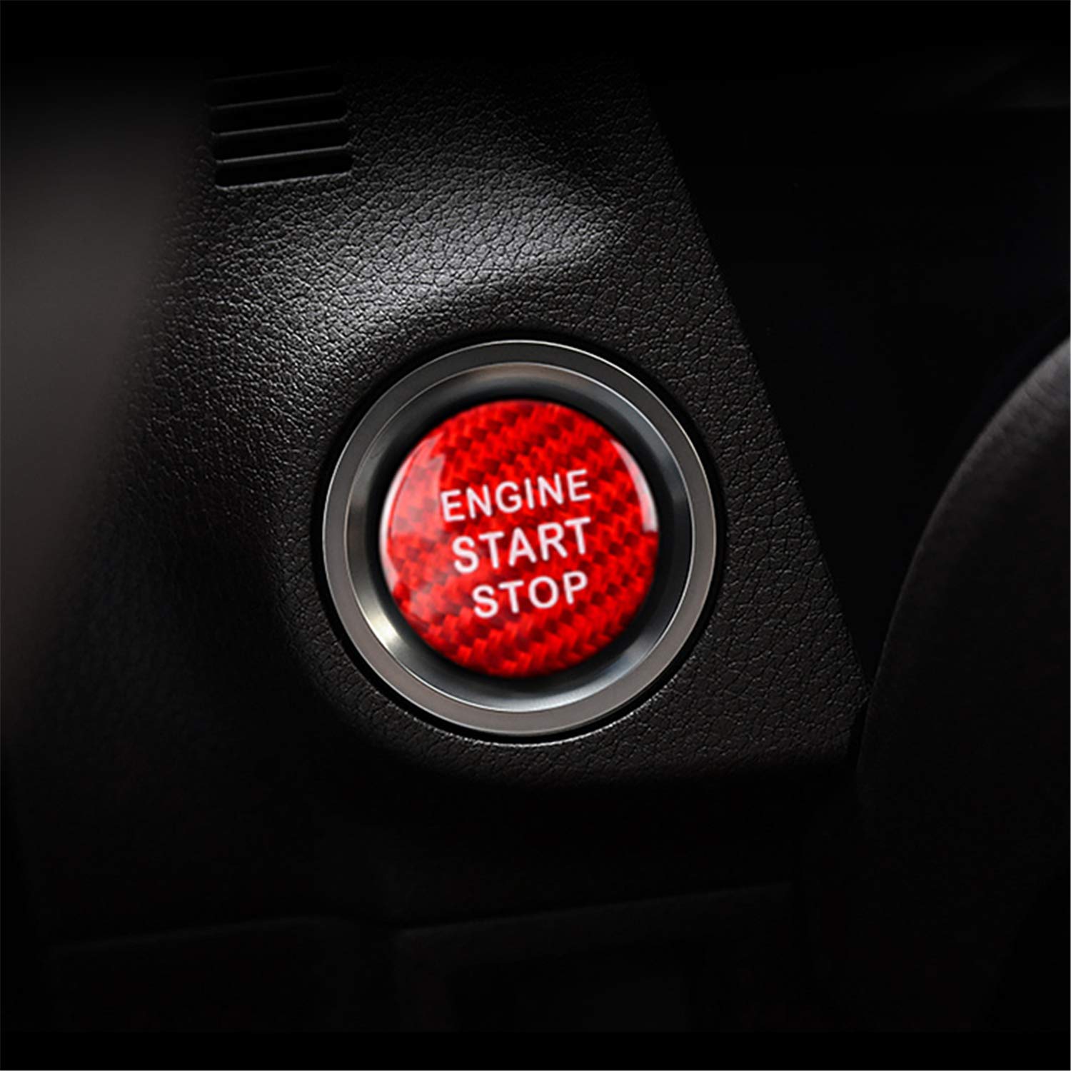 M.JVisun Kohlefaser EIN Knopf Start Taste Deckel Trimmen für Lexus, Zündung Schalter Aufkleber für Lexus ES GS is LX NX RC F RX - Rot M.JVisun Kohlefaser EIN Knopf Start Taste Deckel Trimmen für Lexus, Zündung Schalter Aufkleber für Lexus ES GS is LX NX RC F RX - Rot von M.JVisun