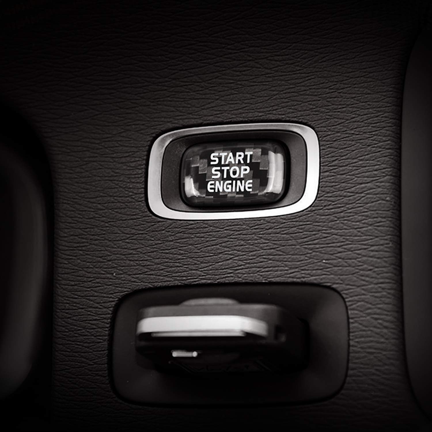 M.JVisun Kohlefaser EIN Knopf Start Taste Deckel Trimmen für Volvo, Zündung Schalter Aufkleber für Volvo S60 S60L S80L V40 V60 XC60 - Schwarz M.JVisun Kohlefaser EIN Knopf Start Taste Deckel Trimmen für Volvo, Zündung Schalter Aufkleber für Volvo S60 S60L S80L V40 V60 XC60 - Schwarz von M.JVisun