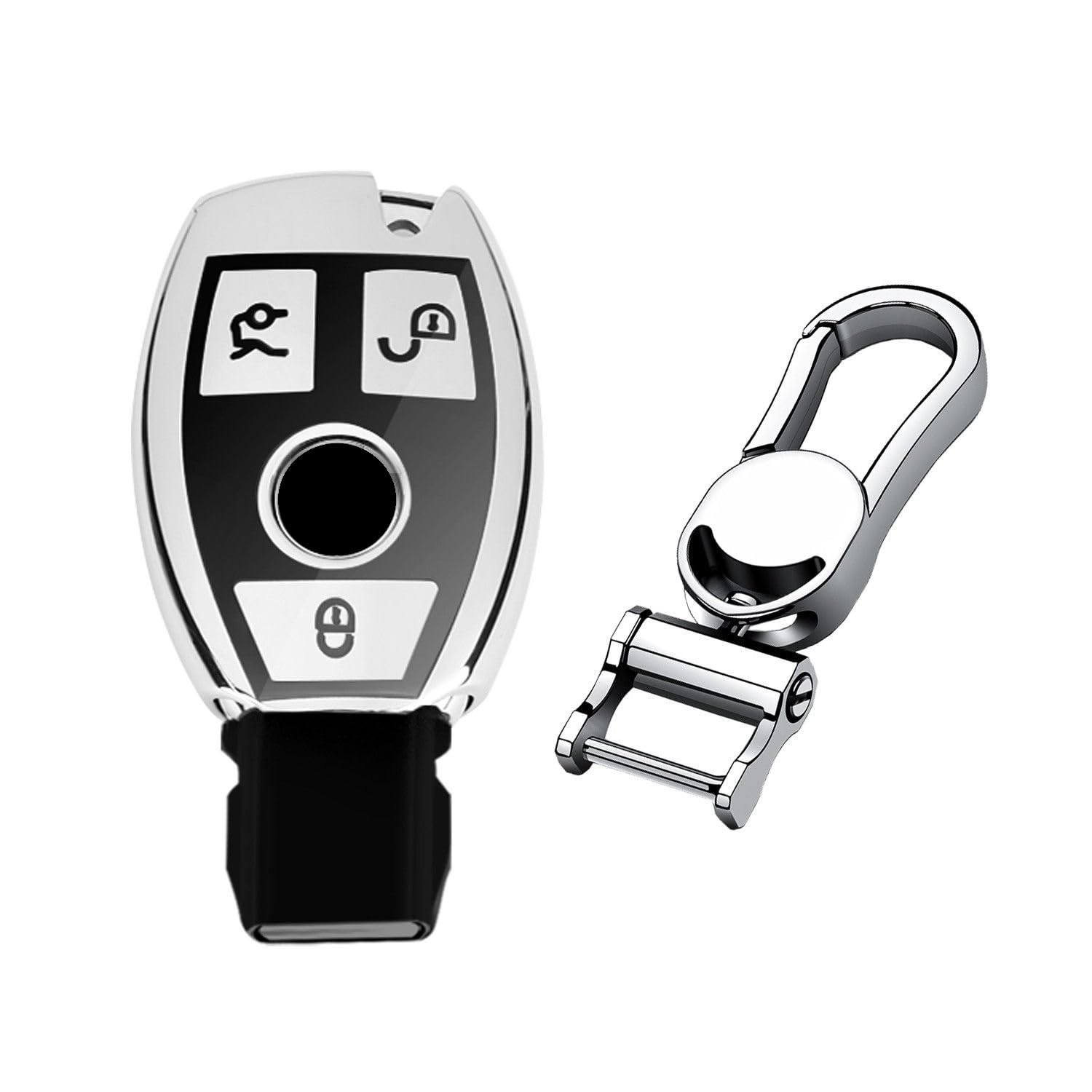 M.JVisun TPU Autoschlüssel Fall Schlüsselgehäuse Für Mercedes-Benz Für Mercedes A B C E S G Klasse M V CLA CLS GLA GLC GLE GLK GL GLS SL SLK SLC Viano Für Metris -Glänzend Silber -Metall Schlüsselbund M.JVisun TPU Autoschlüssel Fall Schlüsselgehäuse Für Mercedes-Benz Für Mercedes A B C E S G Klasse M V CLA CLS GLA GLC GLE GLK GL GLS SL SLK SLC Viano Für Metris -Glänzend Silber -Metall Schlüsselbund von M.JVisun